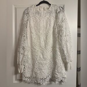 NWT White long sleeve white dress